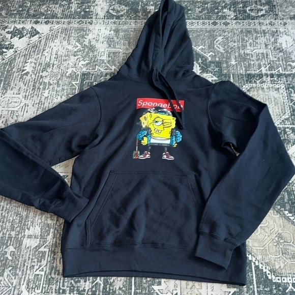Spongebob Squarepants Logo Pullover Hoodie size small - Picture 2 of 9